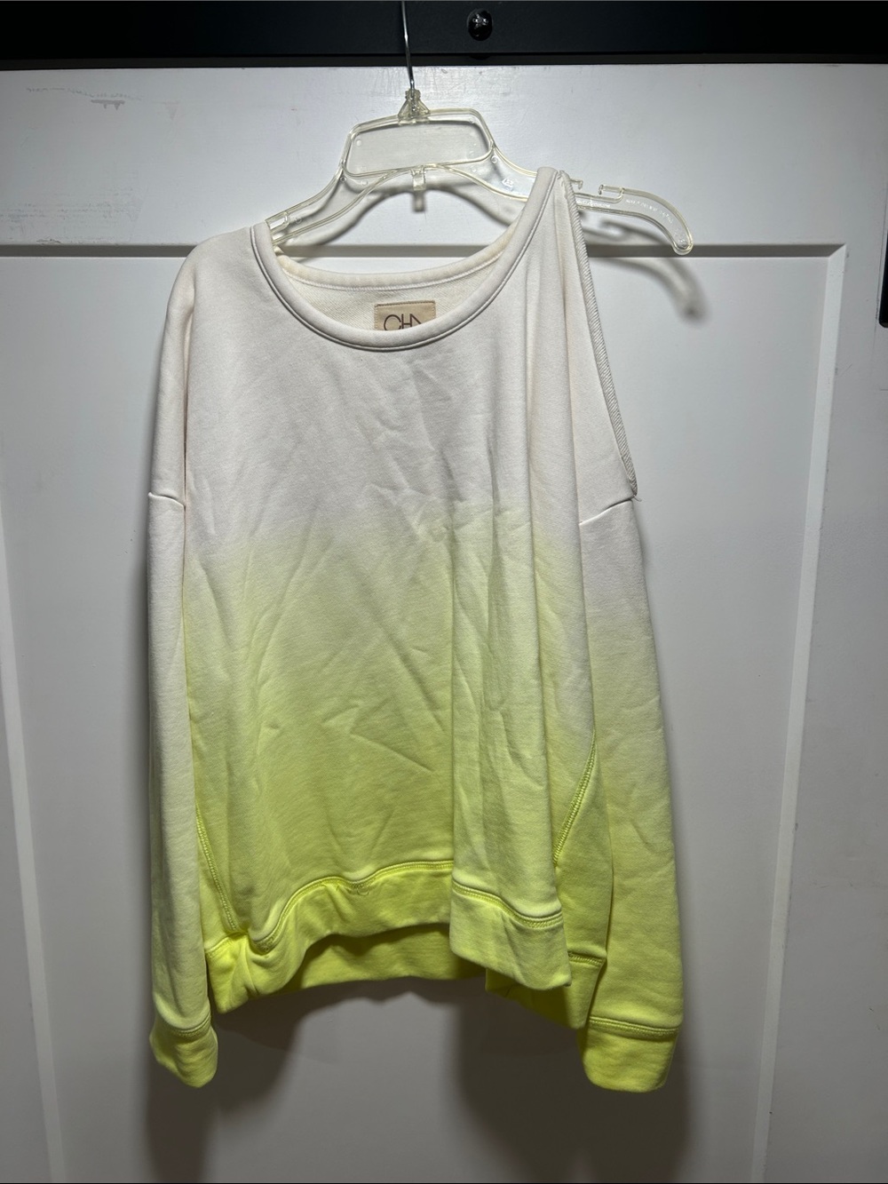 Chaser White to Neon Yellow Ombre Sweatshirt